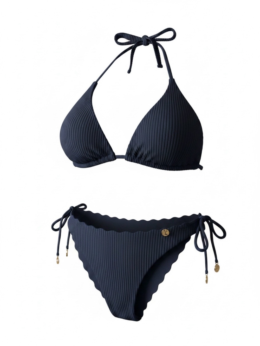 Luli fama COSTA DEL SOL Black Triangle Halter Bikini Set